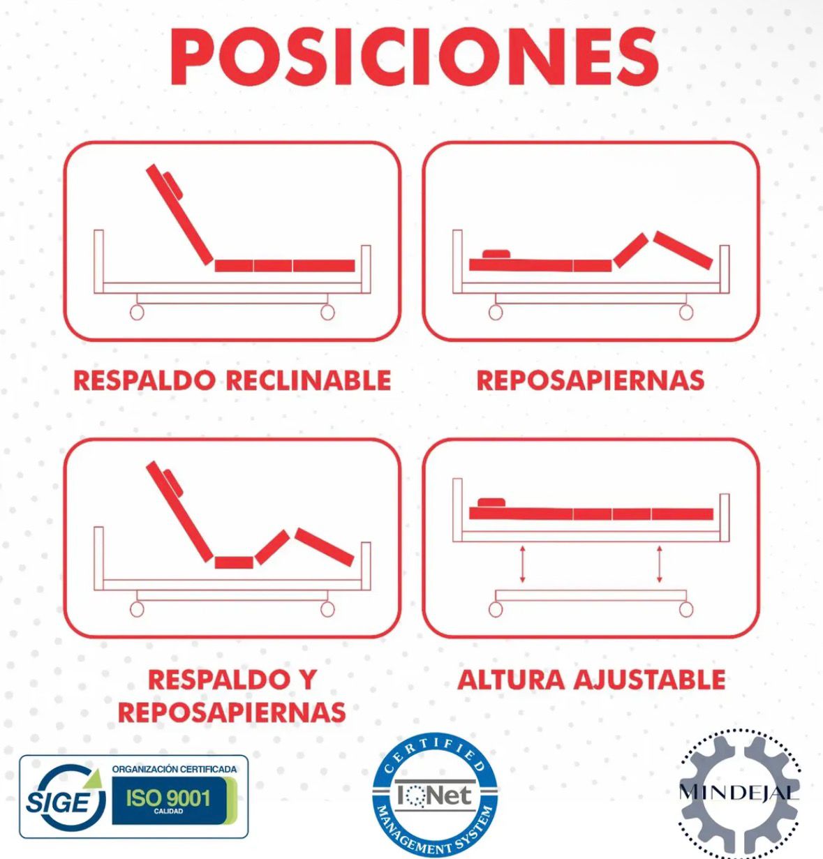 Cama Electrica Normal - Posiciones disponibles